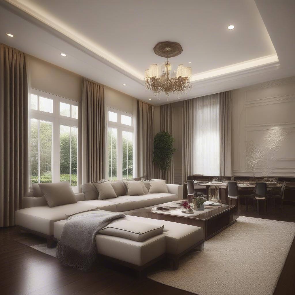 Nội thất sang trọng bên trong biệt thự Vinhomes Riverside