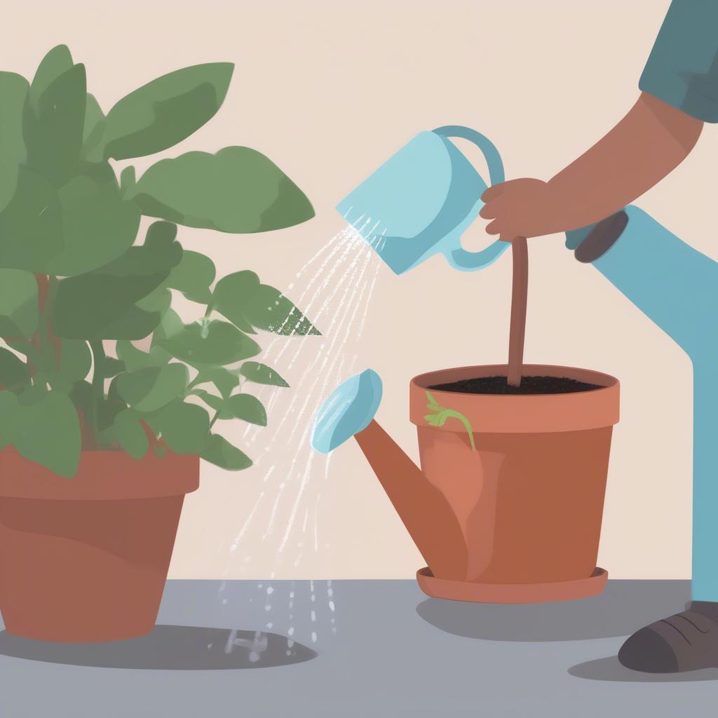 Caring for potted plants