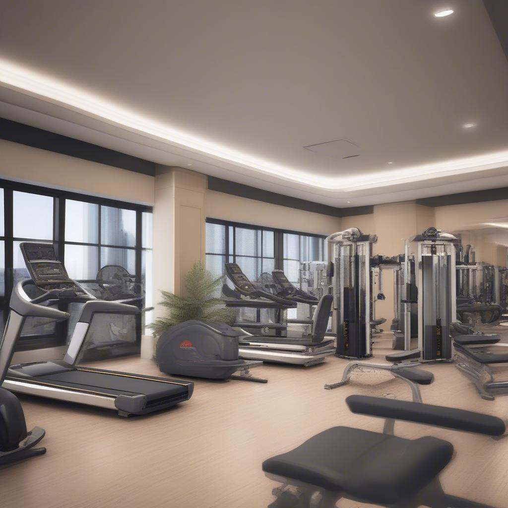 Tiện nghi hiện đại tại gym hoàng gia