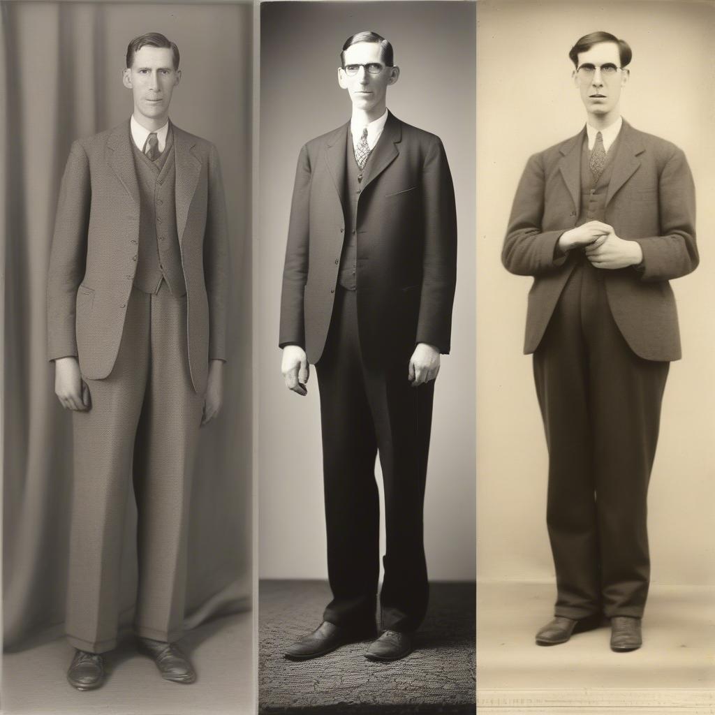 Hình ảnh so sánh chiều cao của Robert Wadlow với một người đàn ông có chiều cao trung bình.