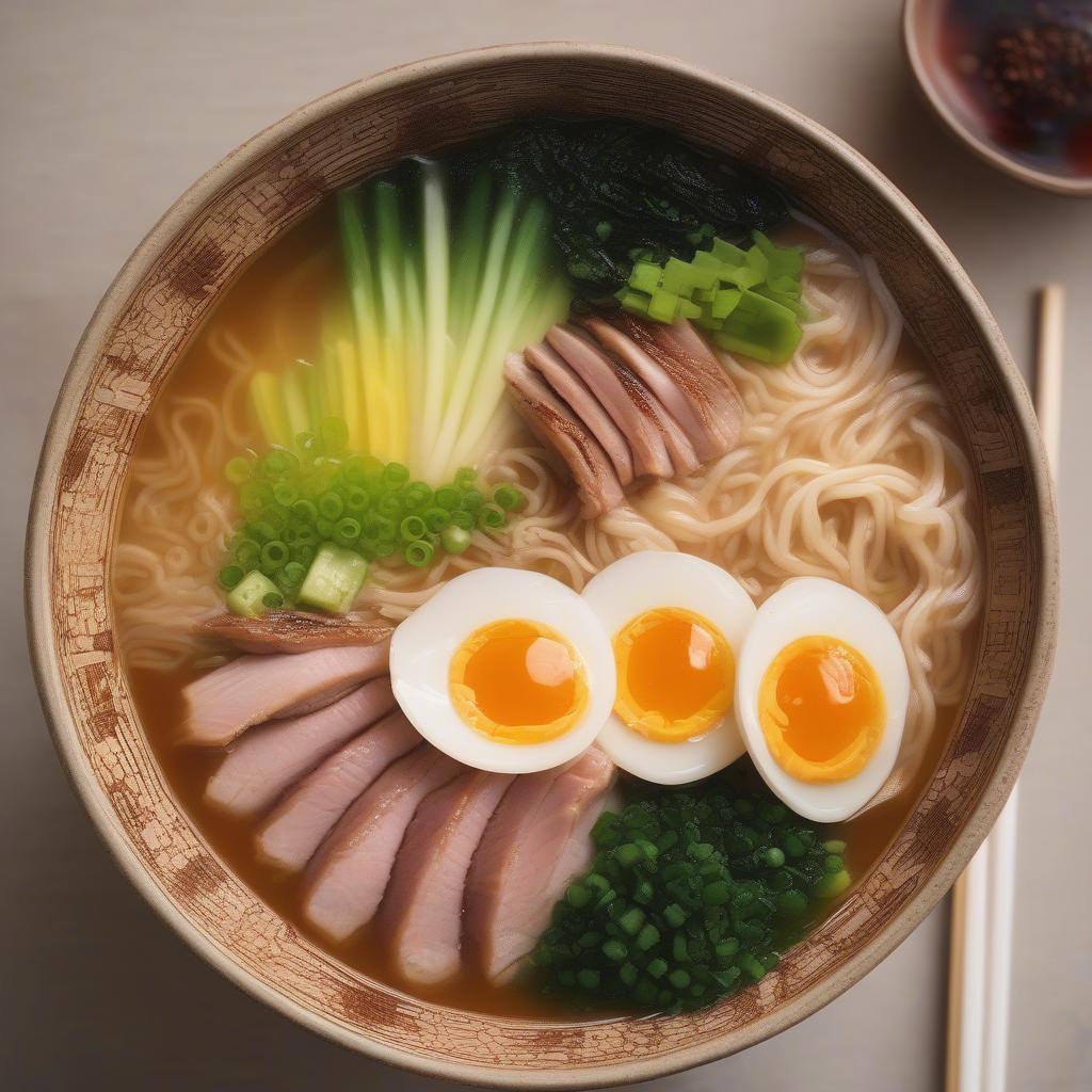 Tô ramen nóng hổi tại quán ăn Nhật gần đây